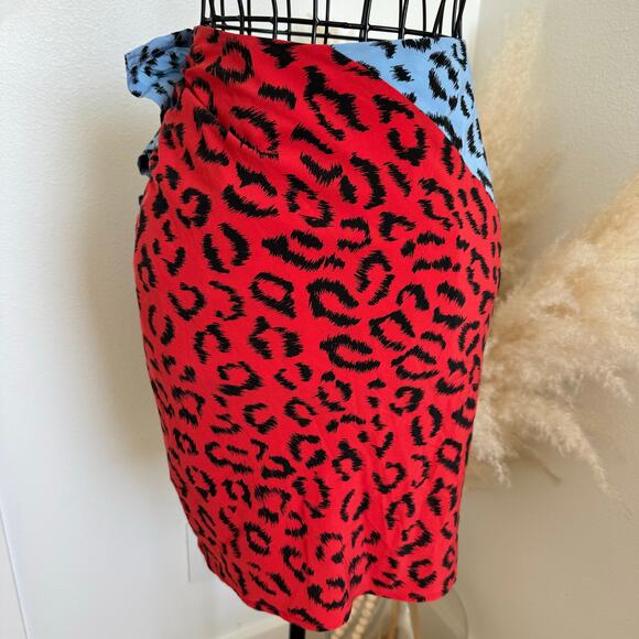 A.L.C. Gellar Leopard Print Multi Color Silk Ruffle Mini Skirt 10- Rock/Glam/90s - Picture 7 of 11